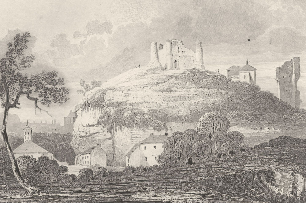 YORKSHIRE. Knaresborough Castle, Yorkshire. DUGDALE 1845 old antique print